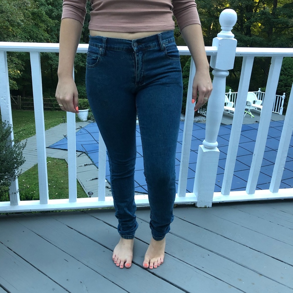 Blue/teal skinny jeans